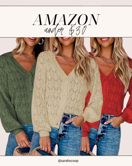 Add a pop of color to your outfit with these knit cardigans. These tops add a chic look to any outfit.

Amazon fashion finds//cute cardigans//knit cardigans//LTK style tip

#LTKstyletip