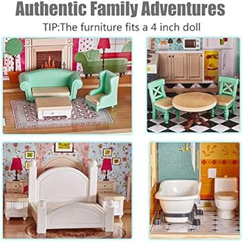 Amazon.com: TOP BRIGHT Wooden Dollhouse with Elevator Dream Doll House for Little Girls 5 Year Ol... | Amazon (US)