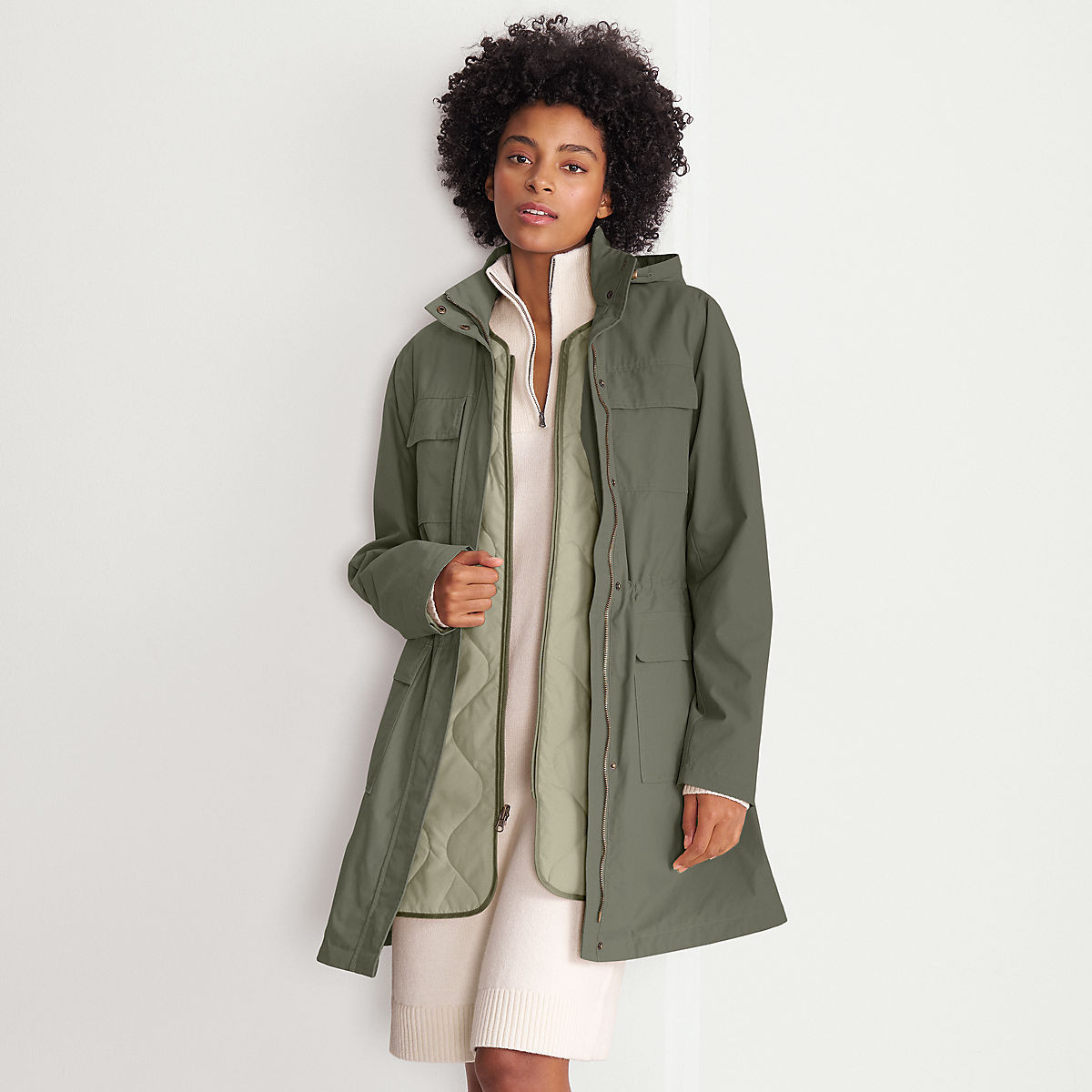 Women's 3 in 1 Waxed Cotton Coat | Lands' End (US)