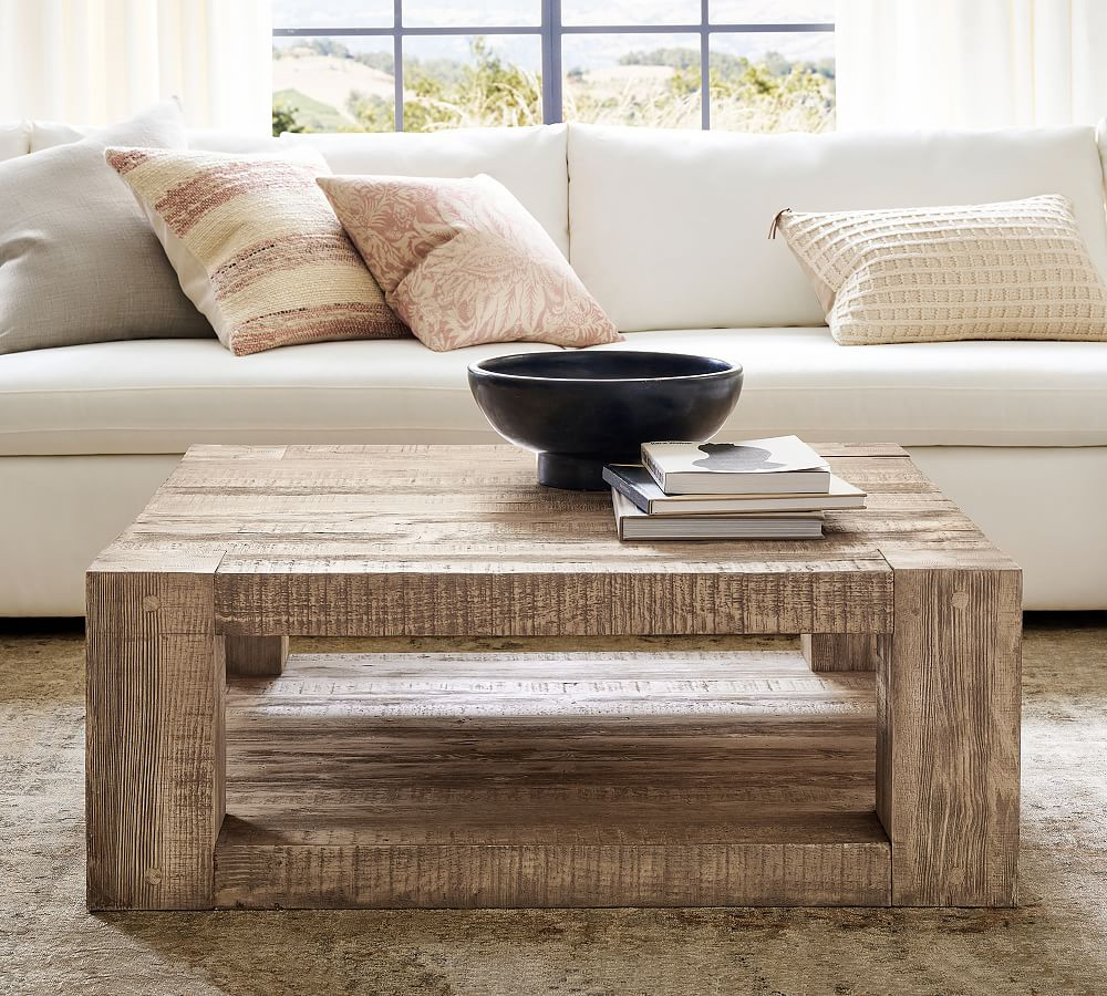 Palisades Square Reclaimed Wood Coffee Table | Pottery Barn (US)