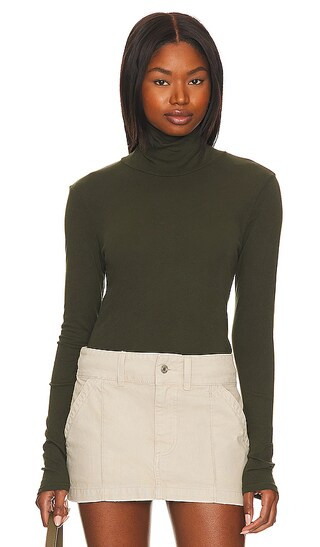 Roosevelt Turtleneck Tee in Military | Revolve Clothing (Global)