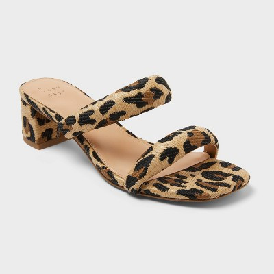 Women’s Tilda Puffy Strap Block Heels with Memory Foam Insole - A New Day™ Light Brown 9.5 | Target