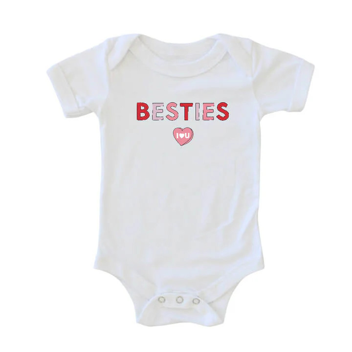Besties Graphic Bodysuit | White | Caden Lane