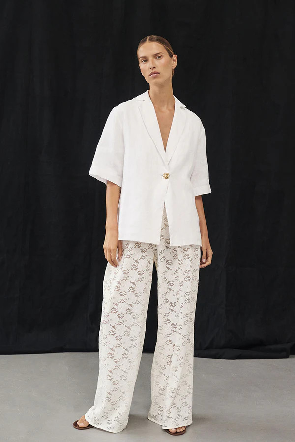 LOULA WHITE LACE PANT | DISSH