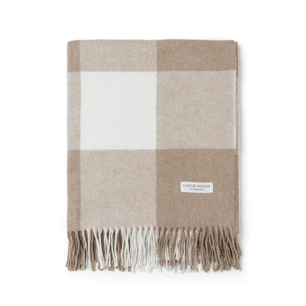 Grande Check Throw in Sand | Caitlin Wilson Design