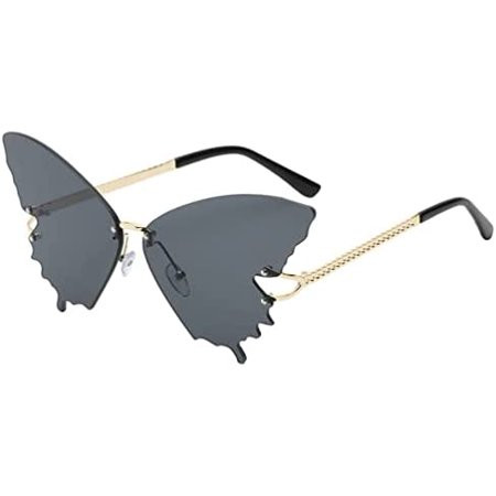 1 Pair Butterflies Sunglasses Butterflies Rimless Sunglasses Novelty Glasses Eyewear Summer Party Su | Walmart (US)