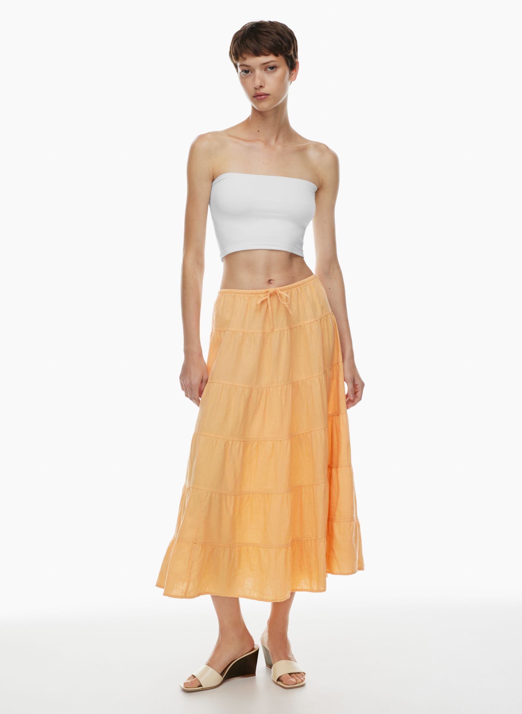 BOUQUET LINEN SKIRT | Aritzia