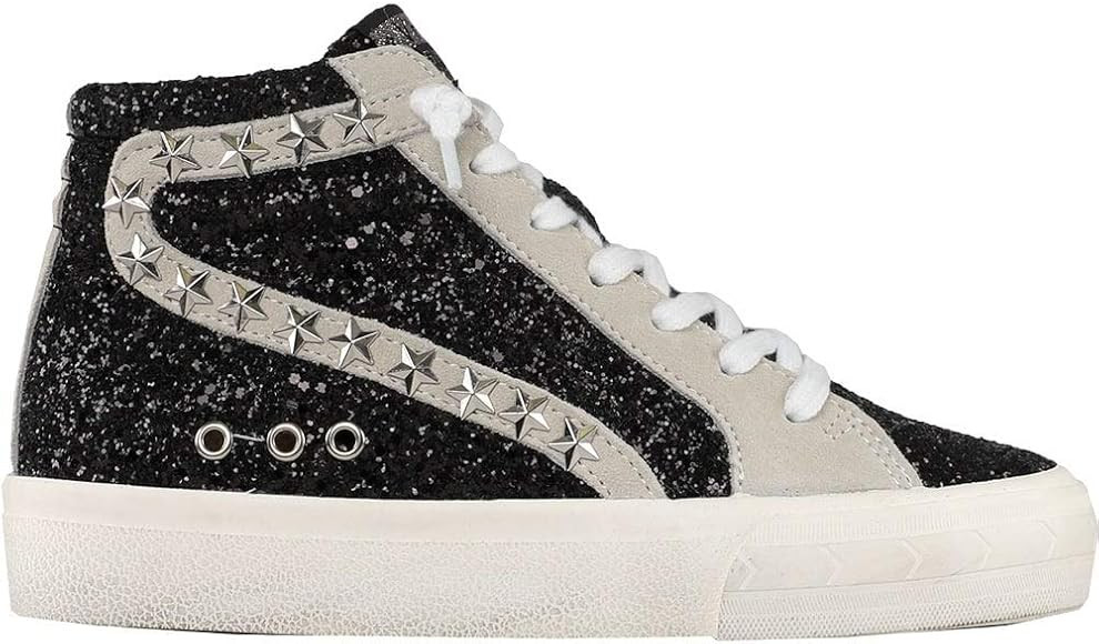 VINTAGE HAVANA Womens Dormy Glitter High Lace Up Sneakers Shoes Casual - Black | Amazon (US)