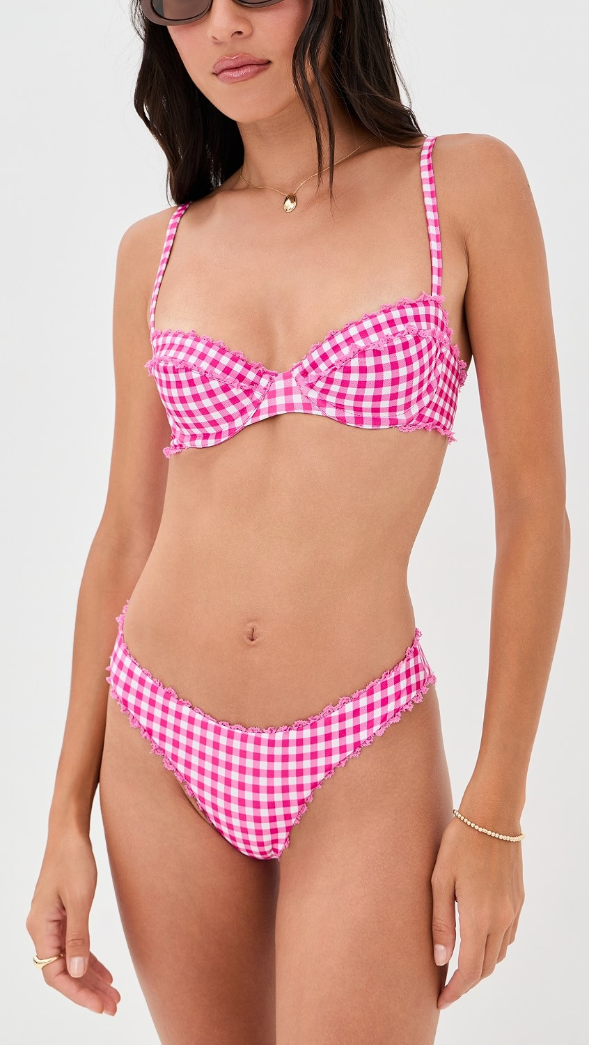 Peixoto Brooke Bikini Top Candy Gingham L | Shopbop