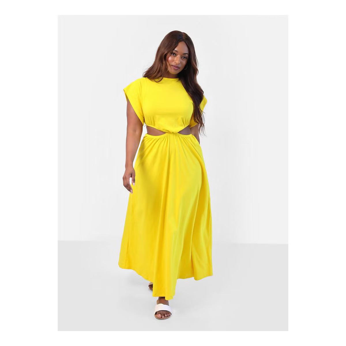 Rebdolls Women's Desires Cut Out Maxi A Line Dress - Yellow - Small | Target