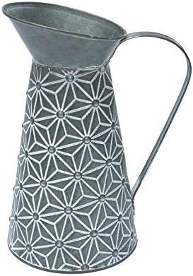 Vintage Galvanized Metal Flower Vase, Decorative French Country Pitcher, Rustic Farmhouse Milk Ju... | Amazon (US)