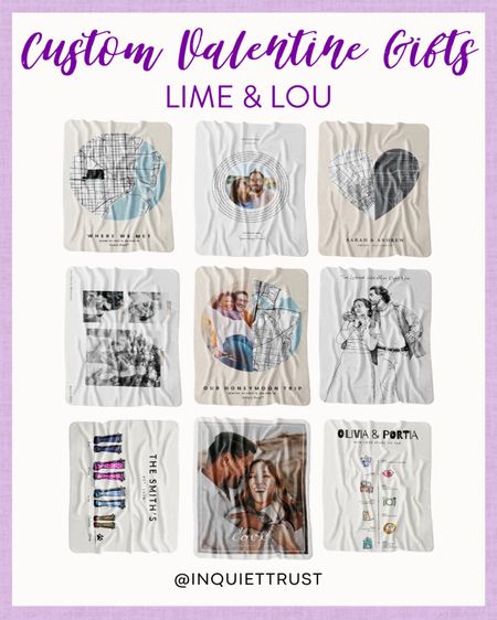 Wrap your significant other with your affection with these custom blankets by Lime & Lou! Whether it's your portrait together or something that reminds you of him/her, it will surely be appreciated!
#valentinesday #uniquegifts #heartsday #personalizedgifts

#LTKGiftGuide #LTKstyletip #LTKfindsunder50