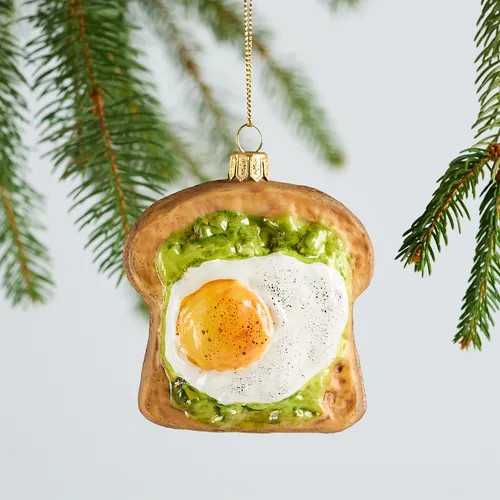 Sur La Table Avocado Toast Glass Ornament, 3.2" | Sur La Table