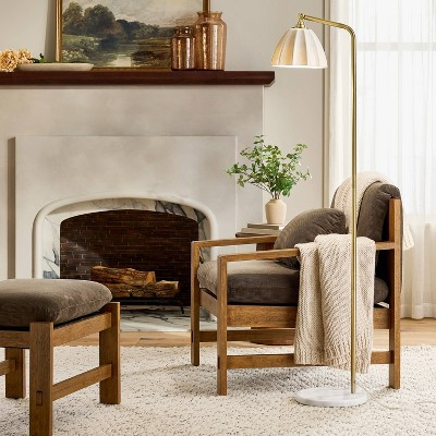 61" Fluted Ceramic Floor Lamp with Marble Base - Hearth & Hand™ with Magnolia | Target