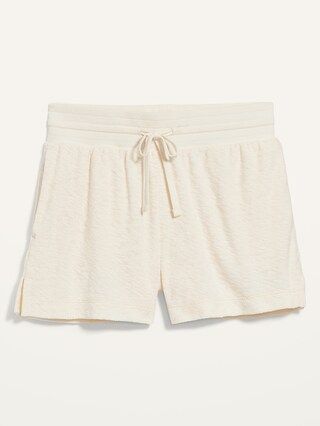 High-Waisted Slub-Knit Terry Lounge Shorts for Women -- 3-inch inseam | Old Navy (US)
