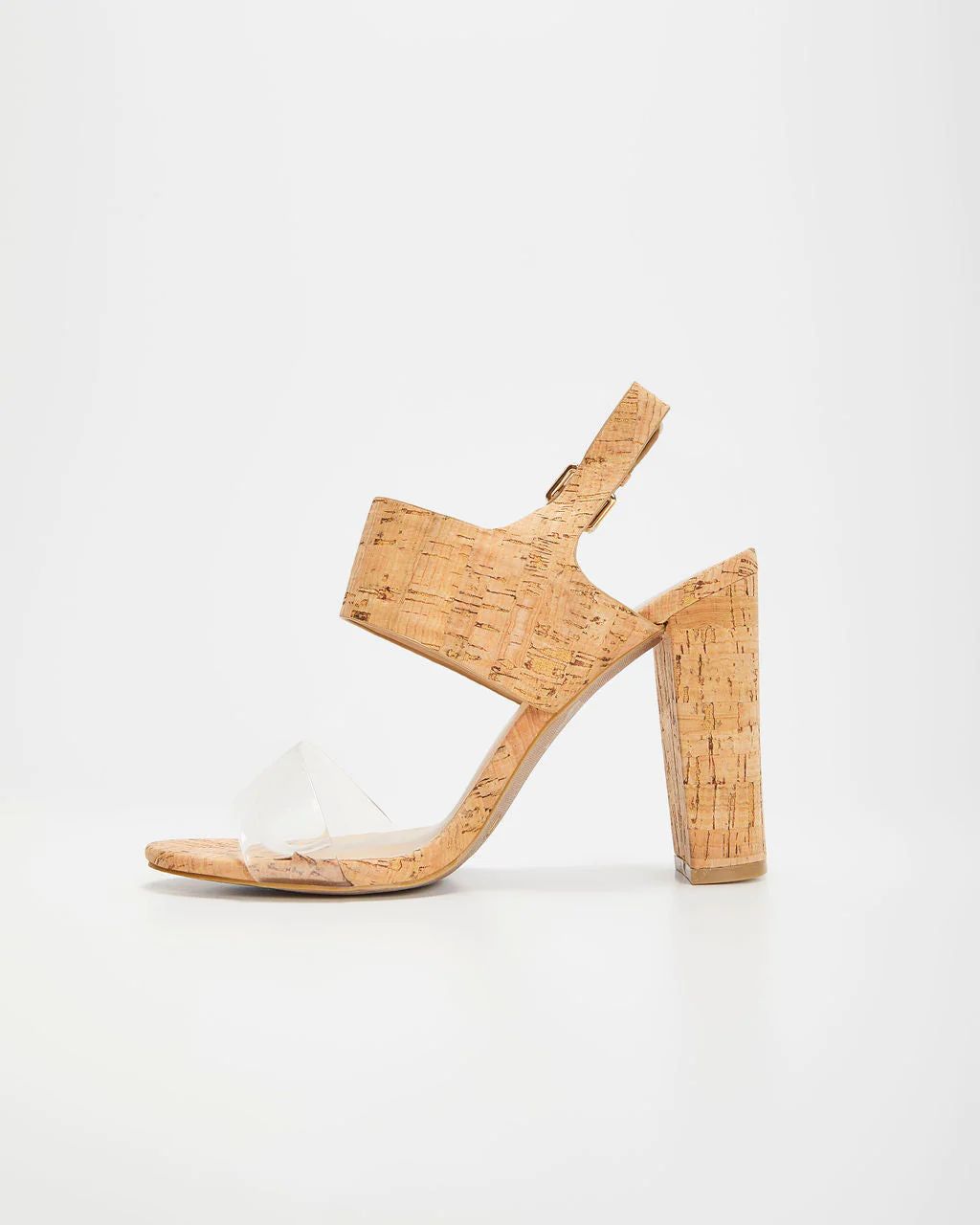 Napa Clear Strap Heeled Cork Sandal | VICI Collection