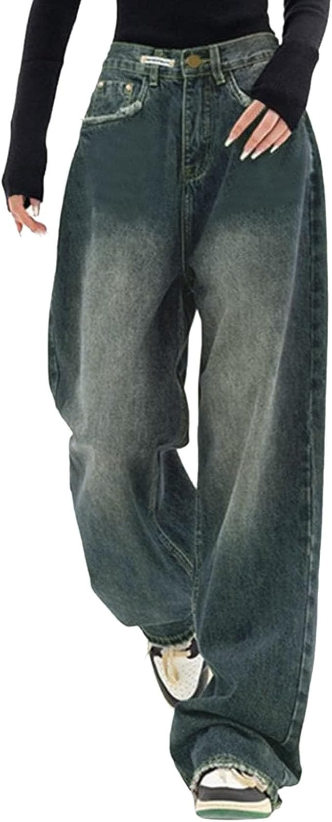 Baggy Jeans for Women Trendy Y2K High Waist Wide Leg Casual Pants Vintage Jeans Sport Clothing Te... | Amazon (US)