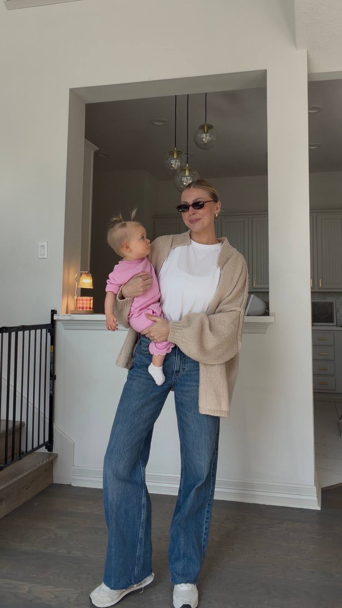 Casual mom outfit | jeans in 26 long, tee in M, cardigan in S.

#LTKootd #LTKdayinmylife #LTKmomlife