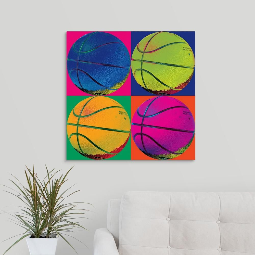 GreatBigCanvas "Ball Four-Basketball" by Wild Apple Studios Canvas Wall Art-1051189_24_24x24 - The H | The Home Depot