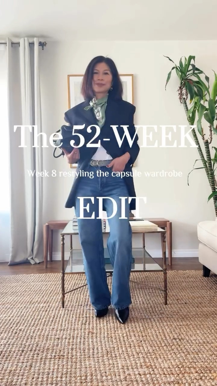 Week 8 of restyling the capsule collection and this one deserves a pause🖤

The black blazer takes center stage - effortlessly layered over a classic tee and wide leg jeans for that perfectly balanced, structured-meets-relaxed vibe. Button just the top of the blazer and let the tee, scarf, belt, and denim do the talking.
Add black ankle boots, a matching bag, statement earrings, and a scarf for that extra touch of intention. Polished, elevated, and completely wearable.

Proof that one black blazer can do it all and doesn’t have to be boring - just intentional ✨

Head to my link to shop this look. 

Be sure to follow along each week as I restyle our capsule wardrobe and share fresh ways to update and elevate our looks.

#the52weekedit #capsulewardrobe #affordablestyles #sustainablestyle #blazerstyle