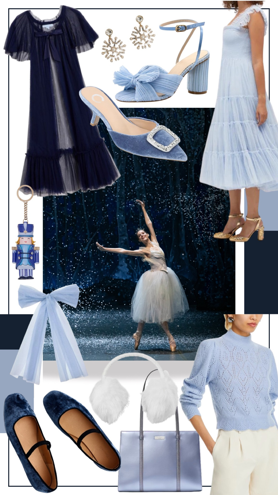 a color story // the nutracker snow queen ❄️🩰 

ballet core, tulle holiday outfits, navy holiday, blue tulle dress, grandmillennial style

#LTKHoliday #LTKParties #LTKSeasonal