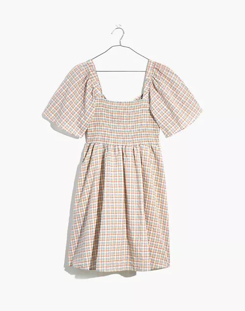 Seersucker Lucie Tie-Back Mini Dress in Plaid | Madewell
