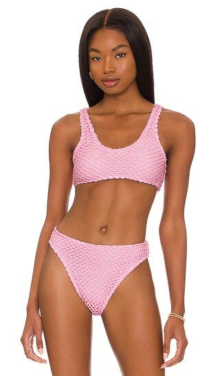 Isabelle Bikini Top in Pink Lemonade Crochet | Revolve Clothing (Global)