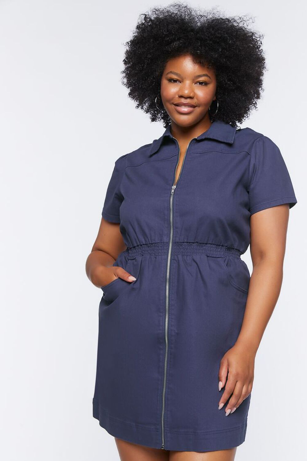 Plus Size Twill Mini Dress | Forever 21 | Forever 21 (US)