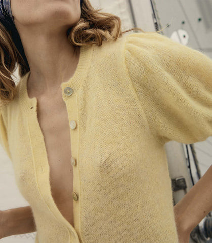 D�?EN Anisa Cardigan -- Dandelion - Size - L Button Up Alpaca | DOEN