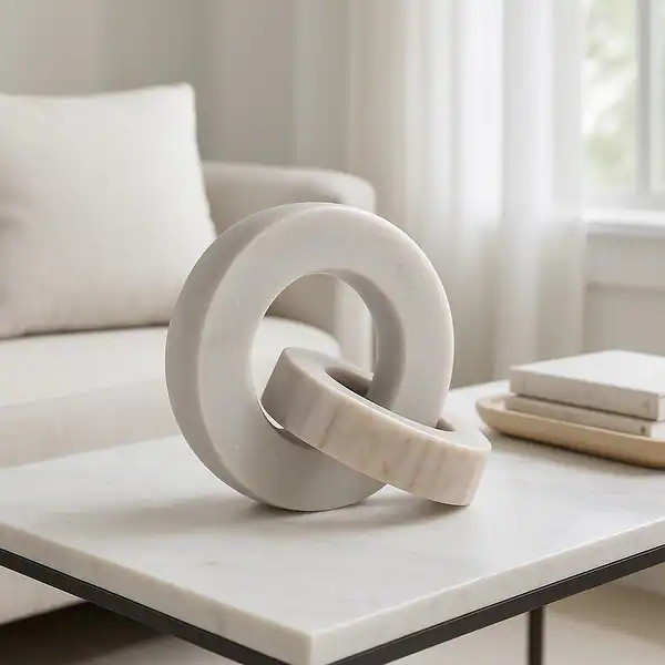 Marble Decorative Object Contemporary Interlocking Ring Sculpture | Bed Bath & Beyond