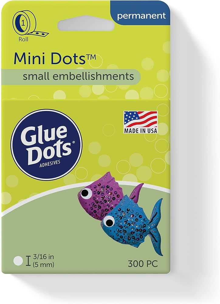 Glue Dots, Mini Dots, Double-Sided, 3/16", 300 Dots, DIY Craft Glue Tape, Sticky Adhesive Glue Po... | Amazon (US)