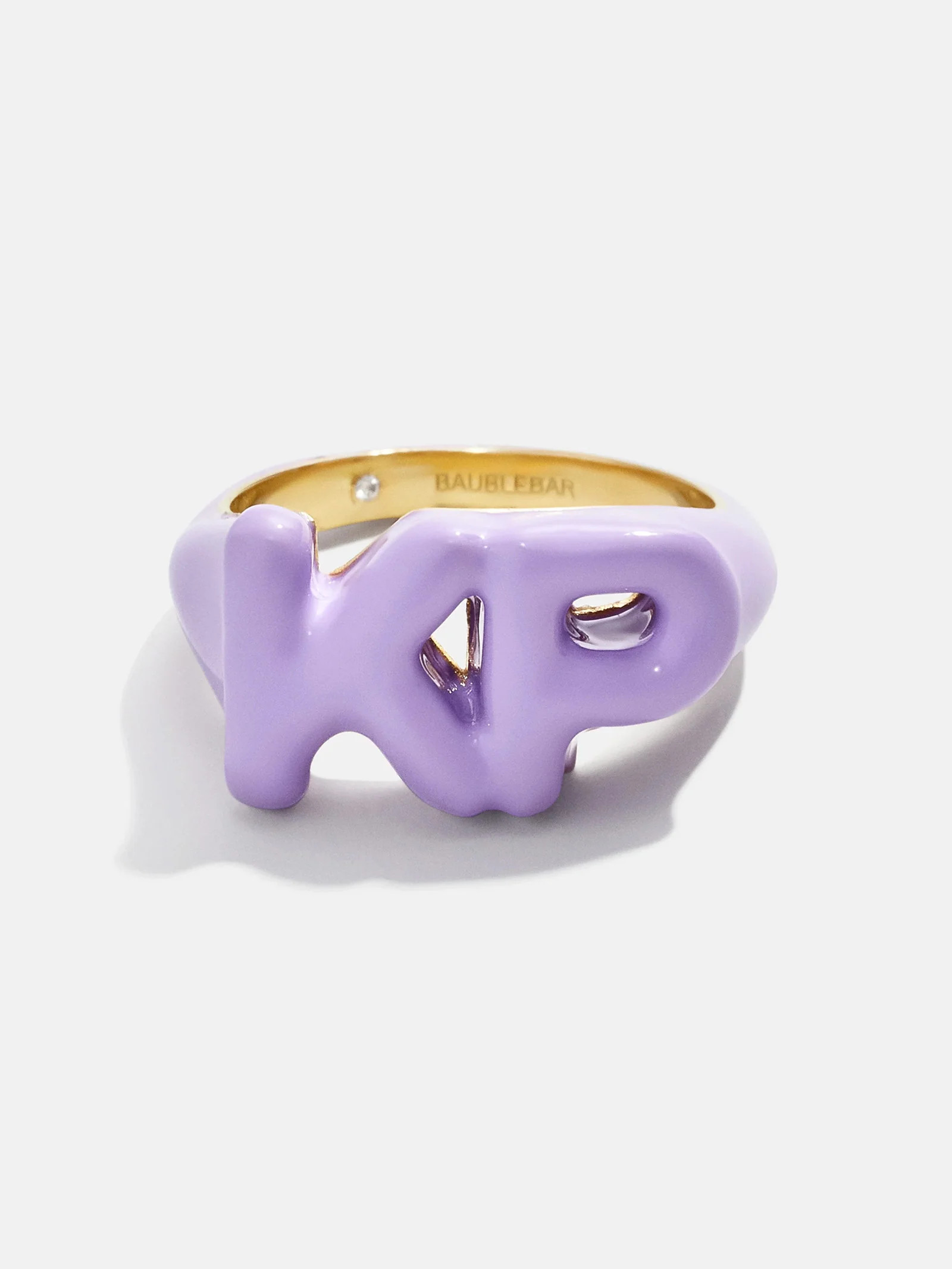 Block Enamel Custom Initial Ring - Purple | BaubleBar
