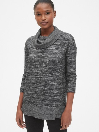 Gap Womens Softspun Cowl-Neck Pullover Sweater True Black Size XS | Gap US