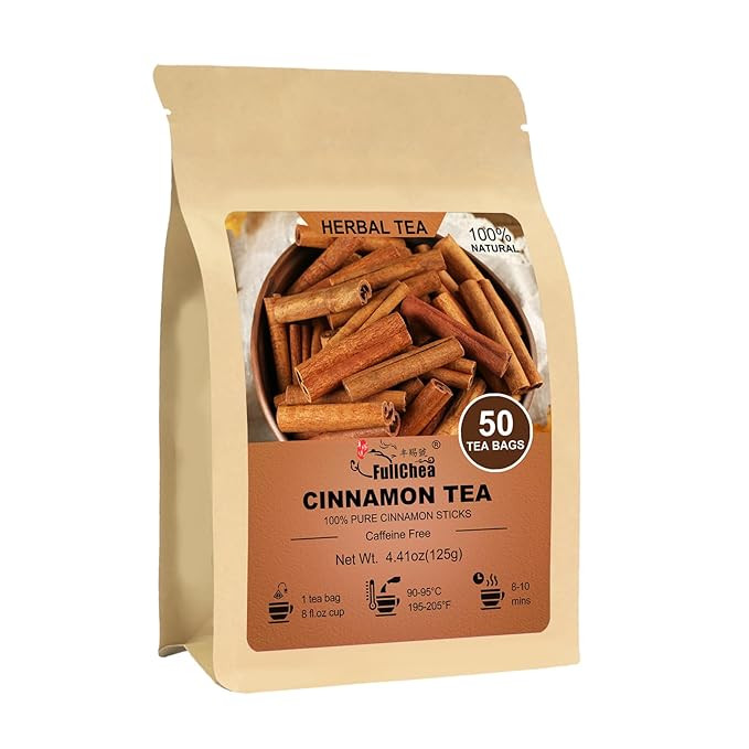 FullChea - Cinnamon Tea bags, 50 Teabags - Natural Cinnamon Sticks Tea for Relaxation - Caffeine-... | Amazon (US)