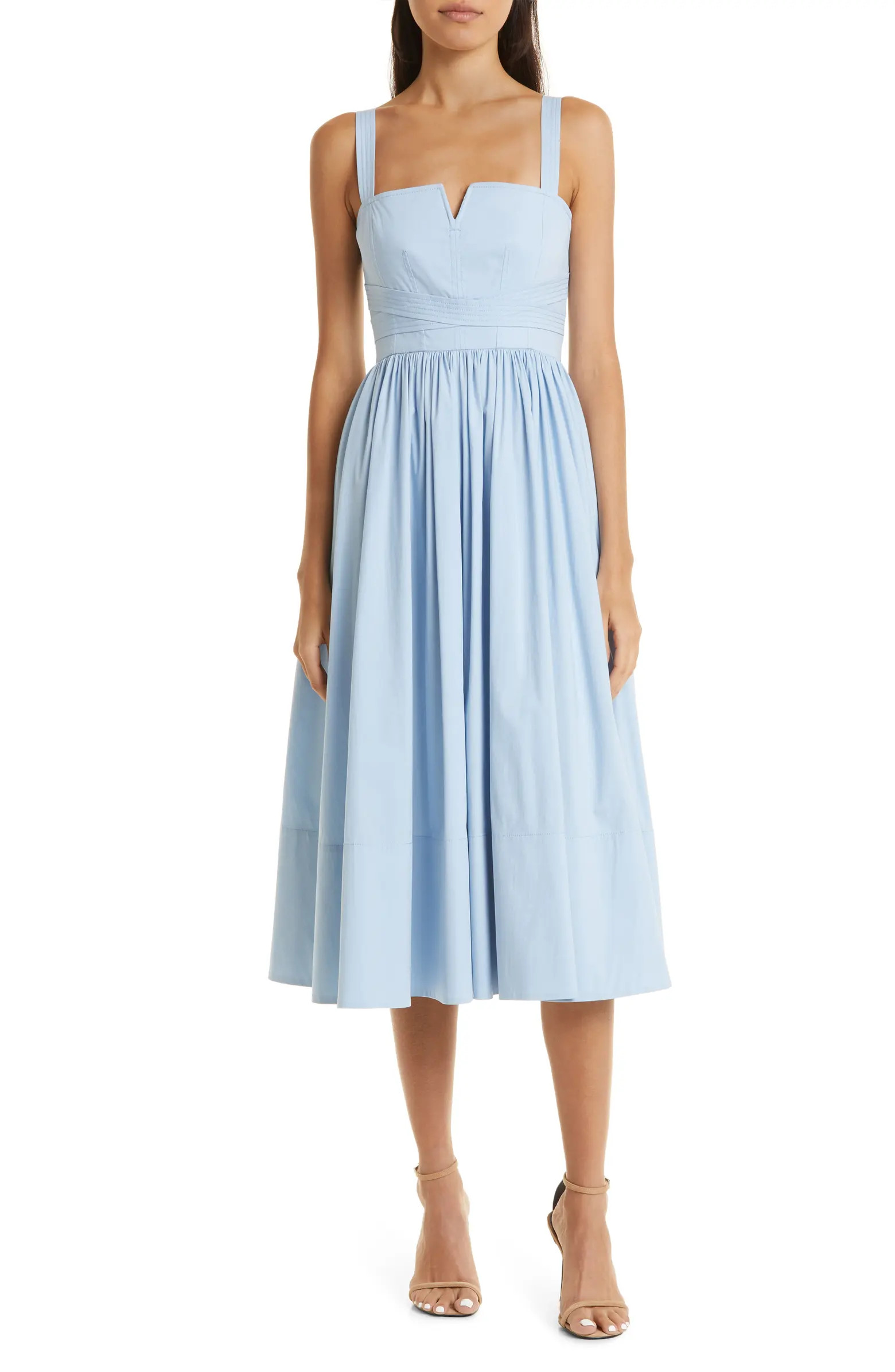 Cornelia Notch Neck Cotton Blend Sundress | Nordstrom