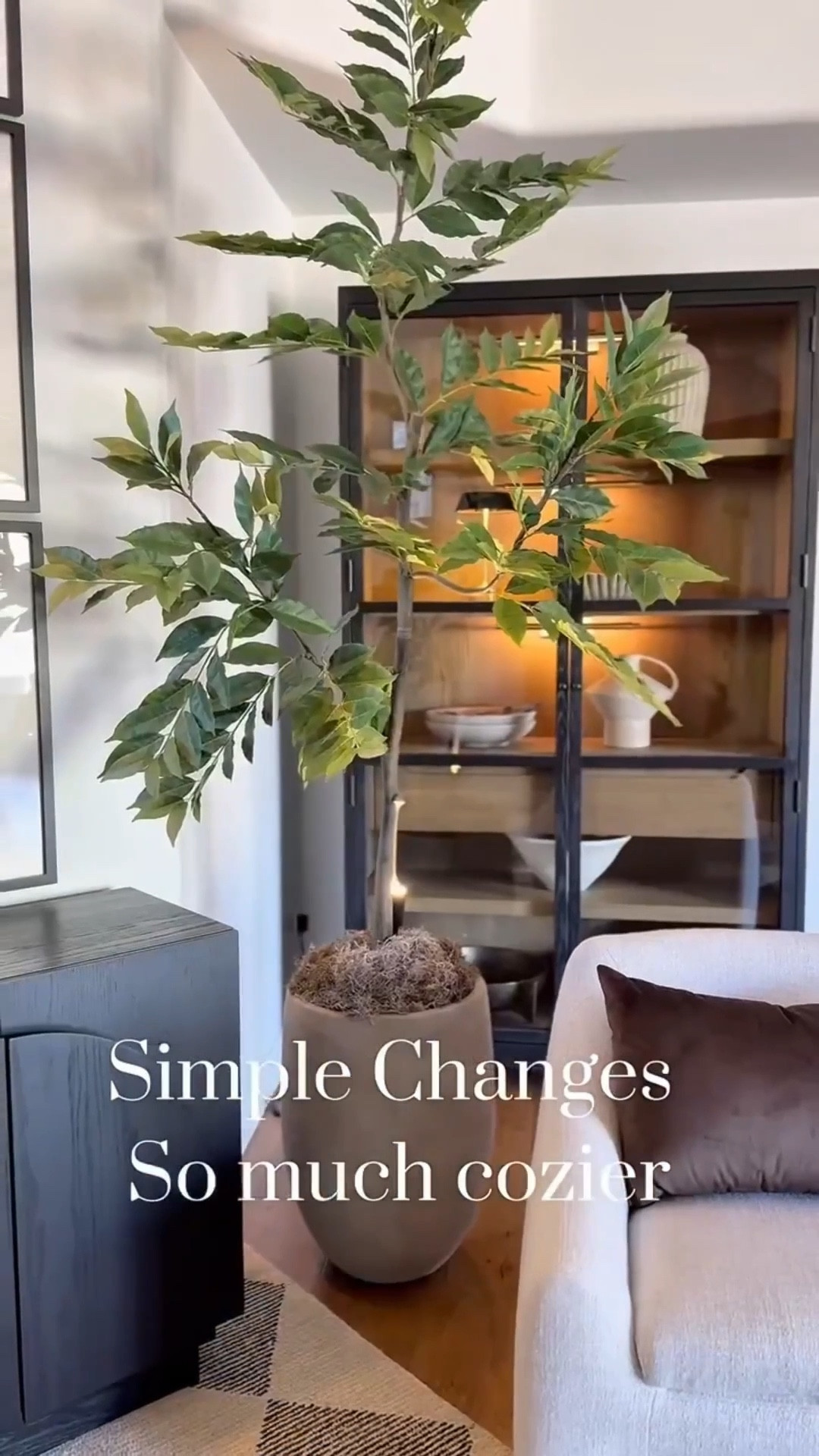 A few simple pieces can completely change a little corner. I added a faux green tree, a cozy accent chair and pillow, and some soft lighting to turn this spot into the perfect little cozy nook. ✨

cozy corner decor
accent chair styling
small space nook
living room corner ideas
cozy home lighting ✨

#summerthompsonstyles


#LTKHome #LTKdayinmylife #LTKU