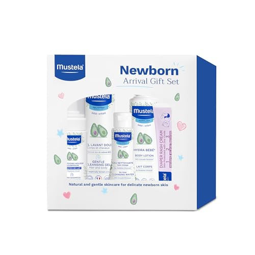Mustela Newborn Arrival Gift Set - Baby Skincare & Bath Time Essentials - Natural & Plant Based - 5 Items Set | Amazon (US)