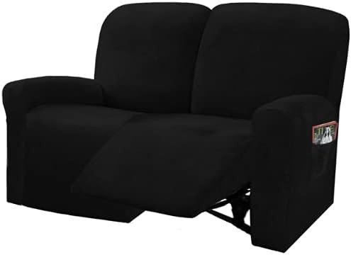 ULTICOR Reclining Love Seat Slipcover, 48" - 65" L, 6-Piece Velvet Stretch Loveseat Reclining Sof... | Amazon (US)