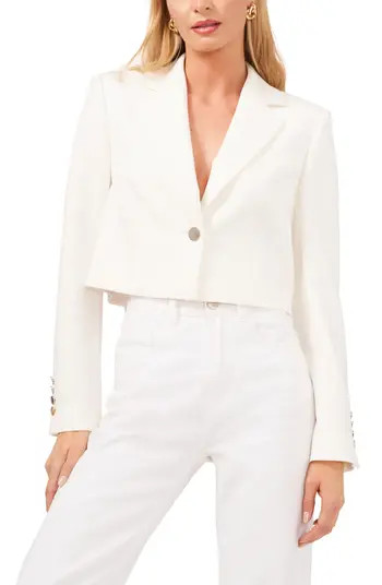 Vince Camuto Washed Twill Crop Blazer | Nordstrom | Nordstrom