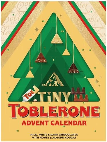 TOBLERONE Tiny Assorted Chocolate Bars, Holiday Advent Calendar, 24 Days | Amazon (US)