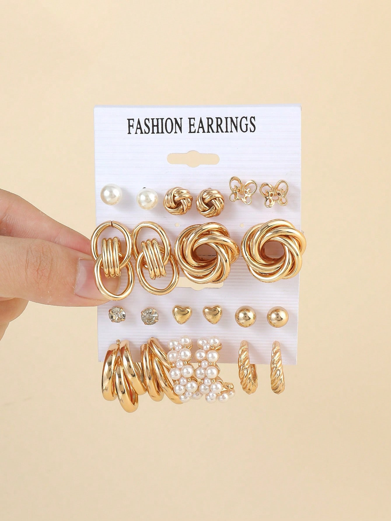 11pairs Butterfly & Faux Pearl Decor Earrings | SHEIN