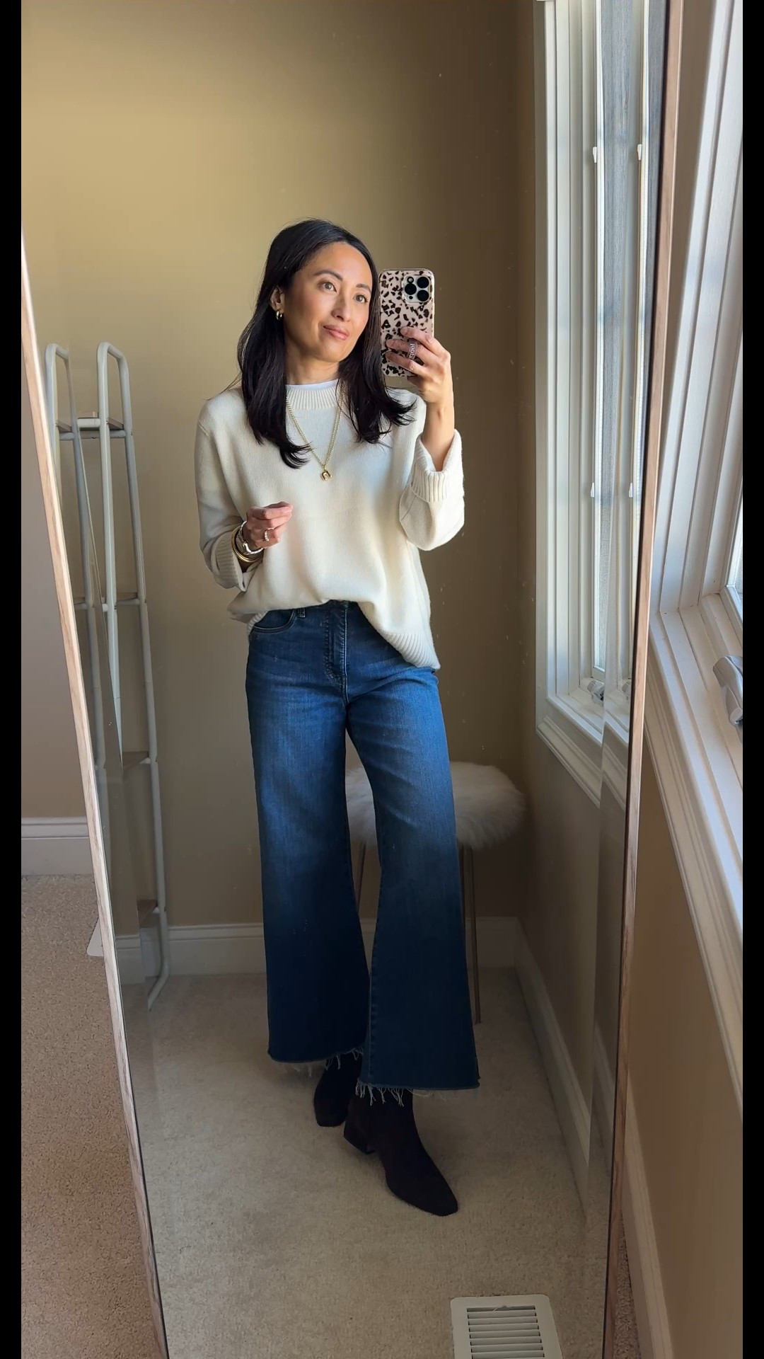 Comfy Sweater & Jeans Winter Outfit. 
- Crewneck pullover sweaters and jeans has been my go-to outfit formula. I change the outerwear, shoes, and accessories based on the weather and my mood. 
- These exact jeans are the Meg High-Rise Wide Leg from @kutfromthekloth #sponsored This popular style is available in multiple washes. Soft, comfy stretch denim material. I really like this medium dark wash that goes with everything. 
- Size down for the most flattering fit due to the comfort stretch nature of the denim material. 


#LTKFindsUnder100 #LTKootd #LTKOver40