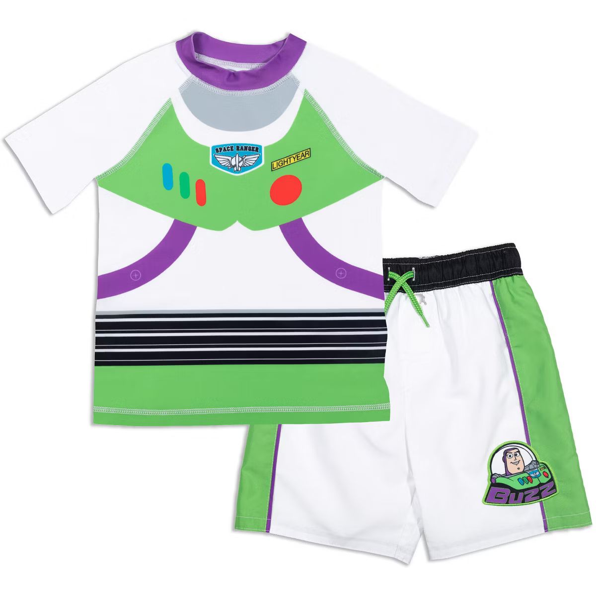 Disney Pixar Toy Story Alien Rex Slinky Dog Woody Baby Pullover Rash Guard and Swim Trunks Outfit... | Target