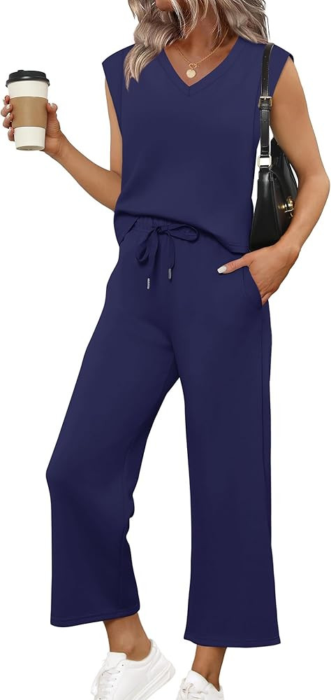 SAMPEEL Two Piece Sets for Women Summer Vacation Travel Outfits Business Casual Outfits Matching ... | Amazon (US)