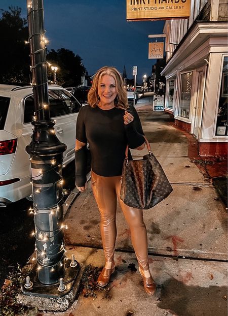 About last night…. 😉If you are new around here, you might not know that about a year and a half ago, I was 70 pounds heavier than I am now. Sometimes, my mind convinces me that I’m still that size. I was afraid as I put these faux leather leggings on. Was I embarrassing myself? My bestie assured me I wasn’t. Then, a kind stranger on the street stopped me to say that I looked very nice. Little, by little, I’m putting that insecurity and self doubt away. I hope you all have a beautiful Saturday, I love you. 🧡🤎

#LTKstyletip #LTKSeasonal #LTKunder100