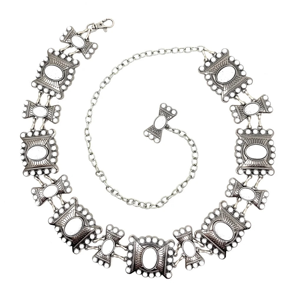 Western Women's Agate Stone Concho Large Chain Belt in 3 color | Walmart (US)