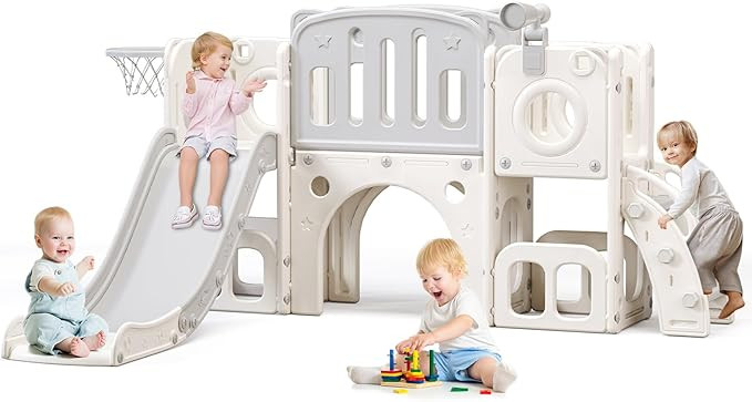 8 in 1 Toddler Slide,Kids Climber Slide with Storage Space and Non-Slip Steps,Indoor Outdoor Play... | Amazon (US)