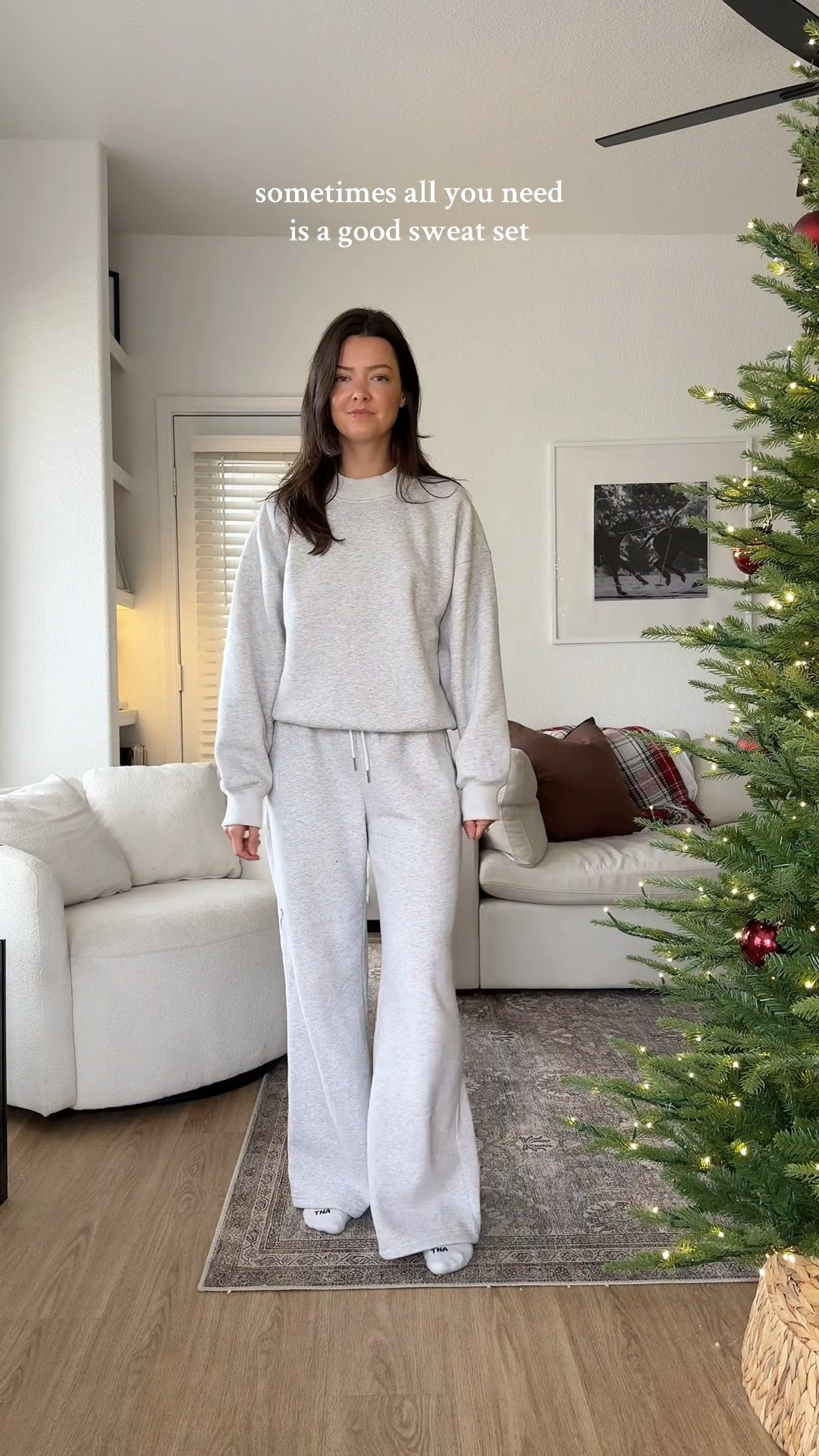 I’m 5’7” wearing a size SMALL regular length in the sweatpants and sweatshirt, and small in everything else too except for the red sweater which I got in a size medium  

#LTKootd #LTKSeasonal #LTKFindsUnder100