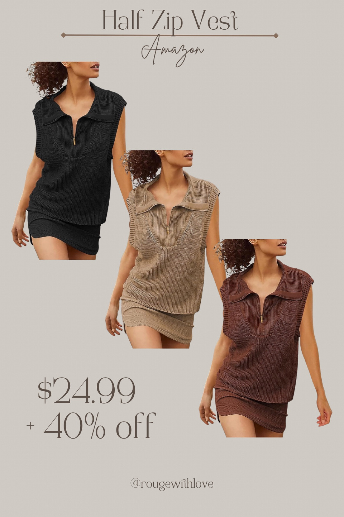 New amazon find
Amazon clothes
Half zip sweater vest
Amazon
Amazon fashion
Fall find
Fall fashion 

#LTKstyletip #LTKFind #LTKSeasonal