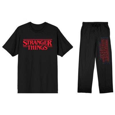 Stranger Things Adult Black T-Shirt and Black Sleep Pajama Pant Set-Medium | Target